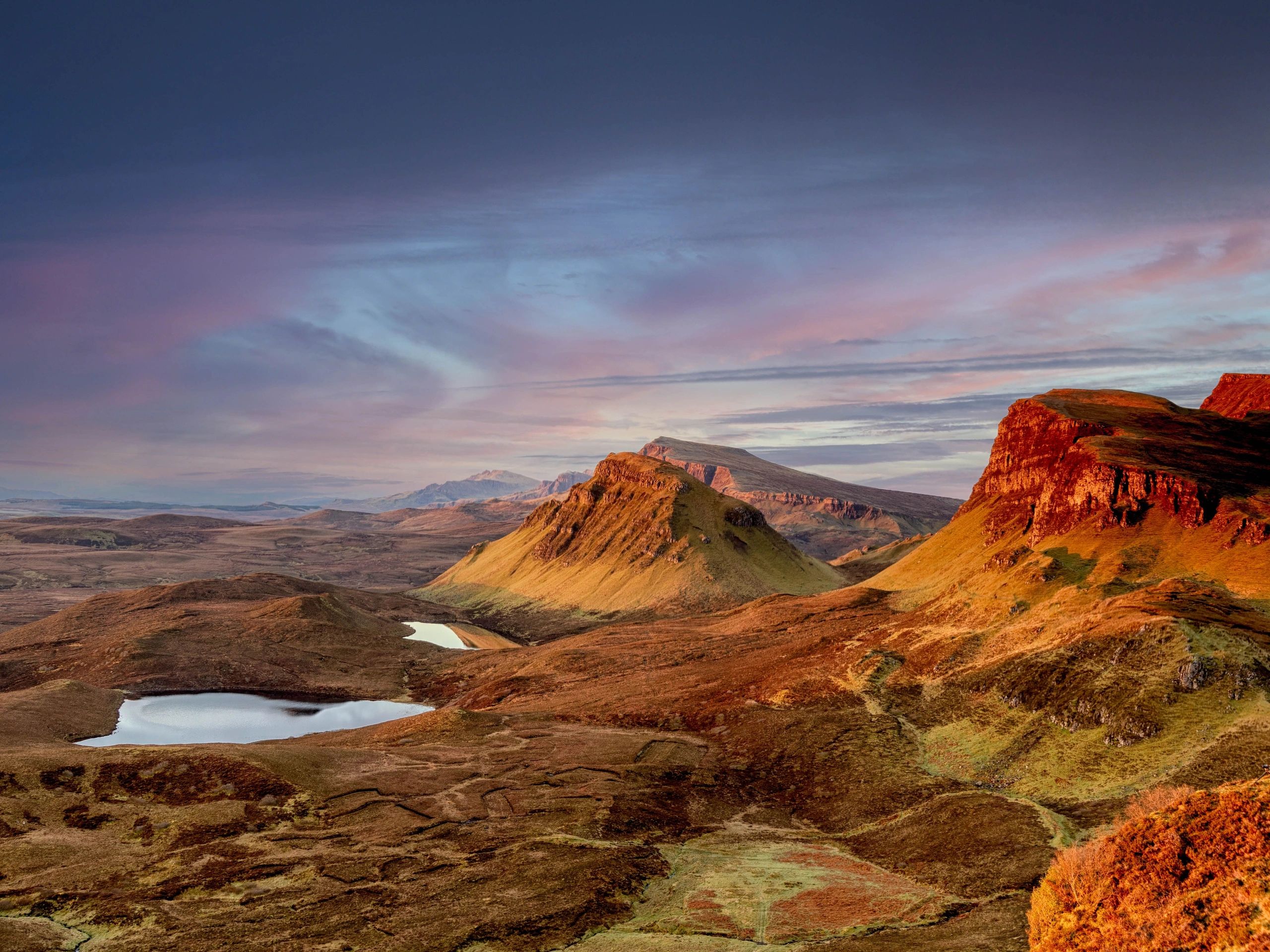 Scottish Highlands quarry at golden hour