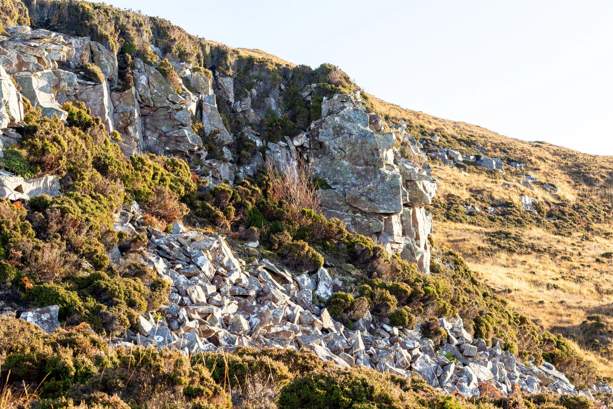 Scottish Highlands quarry at golden hour