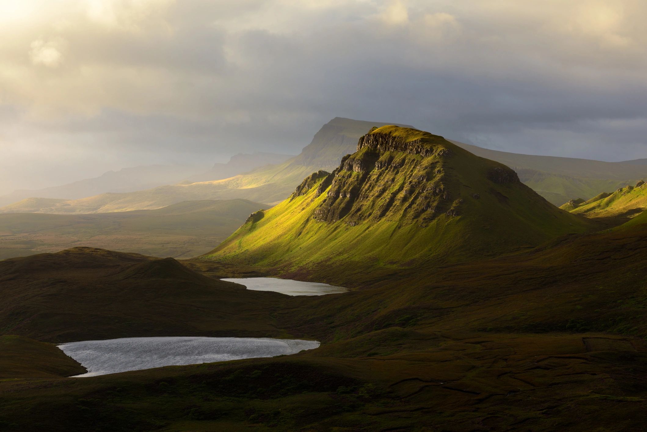 Scottish Highlands quarry at golden hour
